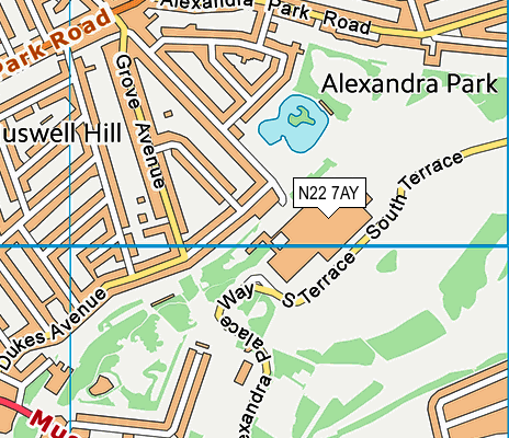 N22 7AY map - OS VectorMap District (Ordnance Survey) N22 7AY map - OS VectorMap District (Ordnance Survey)