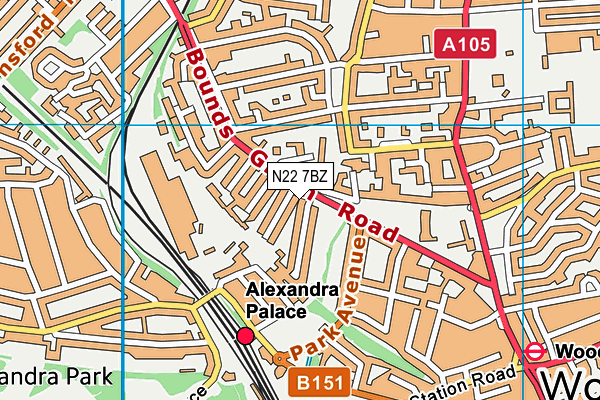 N22 7BZ map - OS VectorMap District (Ordnance Survey) N22 7BZ map - OS VectorMap District (Ordnance Survey)