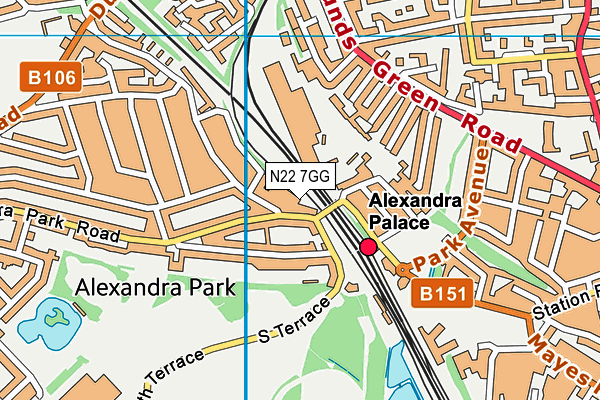 N22 7GG map - OS VectorMap District (Ordnance Survey) N22 7GG map - OS VectorMap District (Ordnance Survey)
