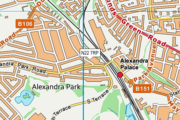 N22 7RP map - OS VectorMap District (Ordnance Survey) N22 7RP map - OS VectorMap District (Ordnance Survey)