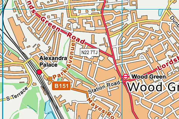 N22 7TJ map - OS VectorMap District (Ordnance Survey) N22 7TJ map - OS VectorMap District (Ordnance Survey)