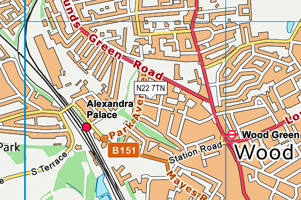 N22 7TN map - OS VectorMap District (Ordnance Survey) N22 7TN map - OS VectorMap District (Ordnance Survey)