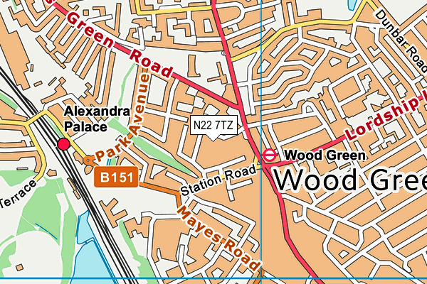 N22 7TZ map - OS VectorMap District (Ordnance Survey) N22 7TZ map - OS VectorMap District (Ordnance Survey)