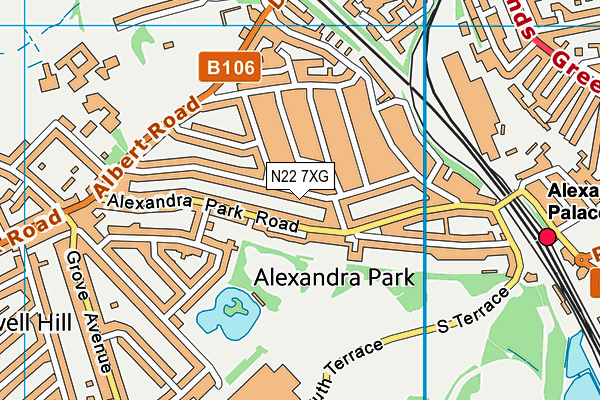 N22 7XG map - OS VectorMap District (Ordnance Survey) N22 7XG map - OS VectorMap District (Ordnance Survey)