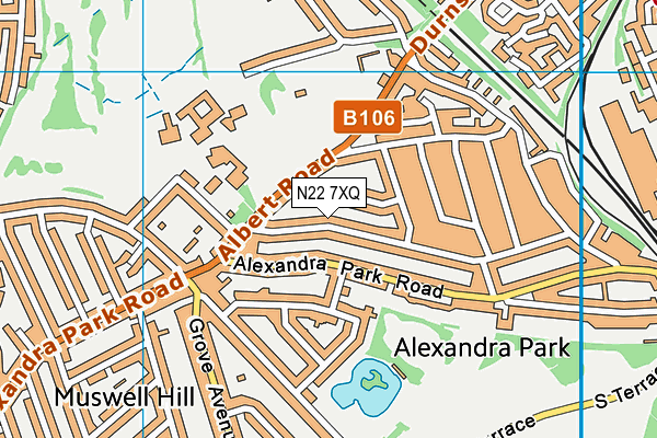 N22 7XQ map - OS VectorMap District (Ordnance Survey) N22 7XQ map - OS VectorMap District (Ordnance Survey)