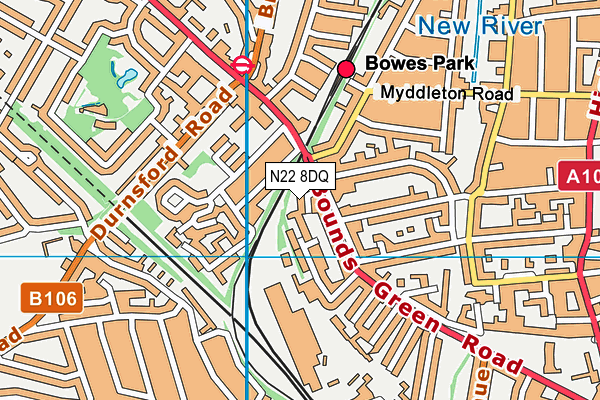 N22 8DQ map - OS VectorMap District (Ordnance Survey) N22 8DQ map - OS VectorMap District (Ordnance Survey)
