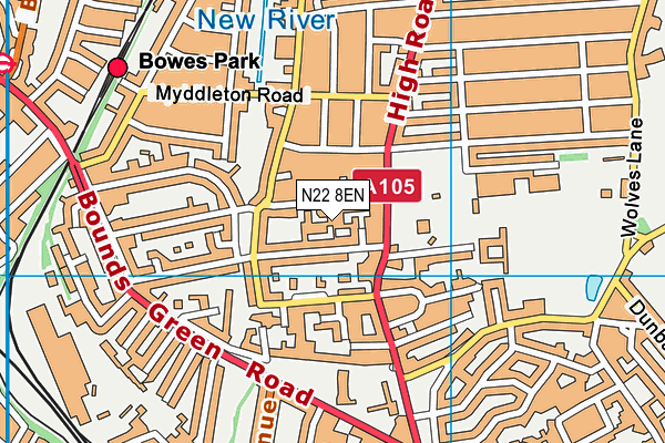 N22 8EN map - OS VectorMap District (Ordnance Survey) N22 8EN map - OS VectorMap District (Ordnance Survey)