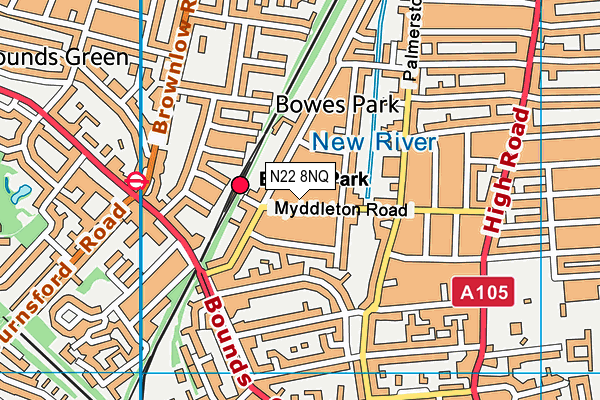 N22 8NQ map - OS VectorMap District (Ordnance Survey) N22 8NQ map - OS VectorMap District (Ordnance Survey)