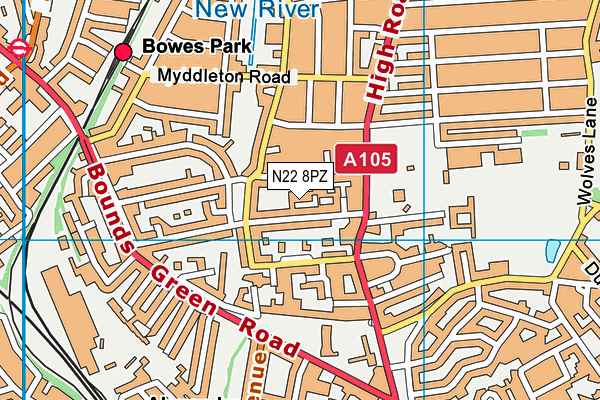 N22 8PZ map - OS VectorMap District (Ordnance Survey) N22 8PZ map - OS VectorMap District (Ordnance Survey)