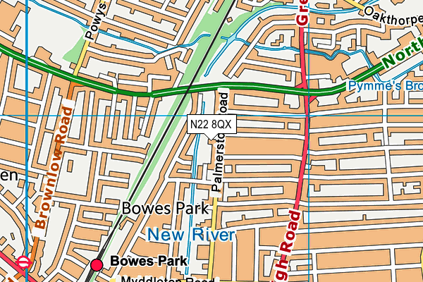 N22 8QX map - OS VectorMap District (Ordnance Survey) N22 8QX map - OS VectorMap District (Ordnance Survey)
