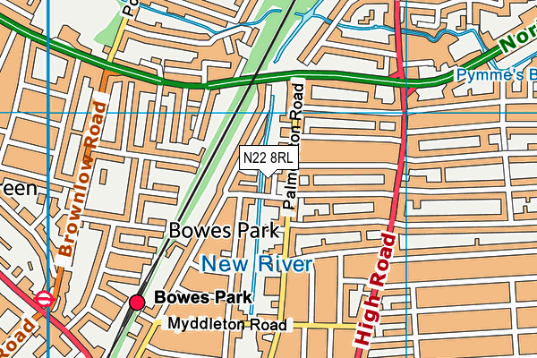 N22 8RL map - OS VectorMap District (Ordnance Survey) N22 8RL map - OS VectorMap District (Ordnance Survey)