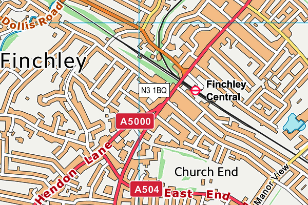 N3 1BQ map - OS VectorMap District (Ordnance Survey) N3 1BQ map - OS VectorMap District (Ordnance Survey)