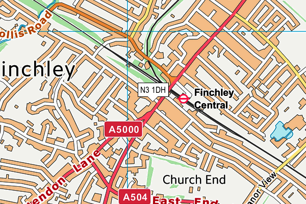 N3 1DH map - OS VectorMap District (Ordnance Survey) N3 1DH map - OS VectorMap District (Ordnance Survey)