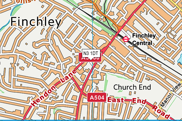 N3 1DT map - OS VectorMap District (Ordnance Survey) N3 1DT map - OS VectorMap District (Ordnance Survey)