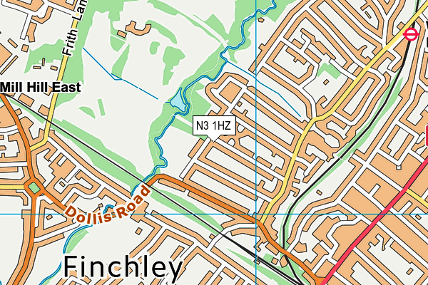 N3 1HZ map - OS VectorMap District (Ordnance Survey) N3 1HZ map - OS VectorMap District (Ordnance Survey)