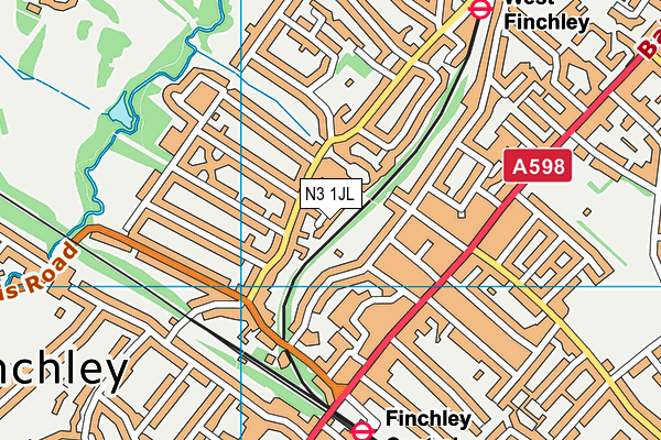 N3 1JL map - OS VectorMap District (Ordnance Survey)