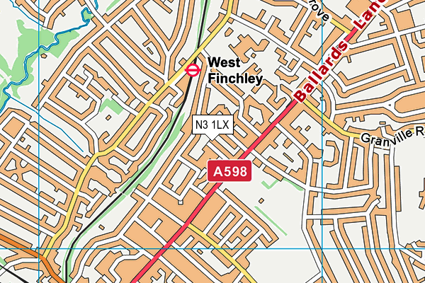 N3 1LX map - OS VectorMap District (Ordnance Survey) N3 1LX map - OS VectorMap District (Ordnance Survey)