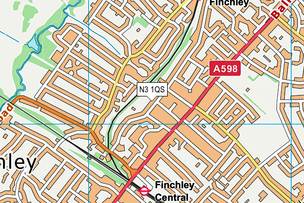 N3 1QS map - OS VectorMap District (Ordnance Survey) N3 1QS map - OS VectorMap District (Ordnance Survey)