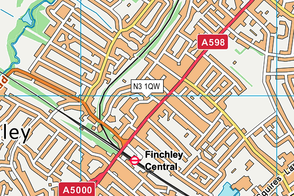 N3 1QW map - OS VectorMap District (Ordnance Survey) N3 1QW map - OS VectorMap District (Ordnance Survey)