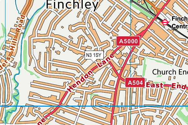 N3 1SY map - OS VectorMap District (Ordnance Survey) N3 1SY map - OS VectorMap District (Ordnance Survey)