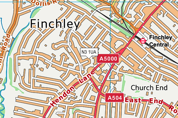 N3 1UA map - OS VectorMap District (Ordnance Survey) N3 1UA map - OS VectorMap District (Ordnance Survey)