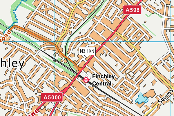 N3 1XN map - OS VectorMap District (Ordnance Survey) N3 1XN map - OS VectorMap District (Ordnance Survey)