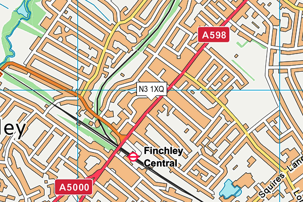 N3 1XQ map - OS VectorMap District (Ordnance Survey)