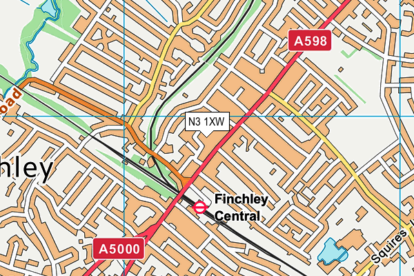 N3 1XW map - OS VectorMap District (Ordnance Survey) N3 1XW map - OS VectorMap District (Ordnance Survey)