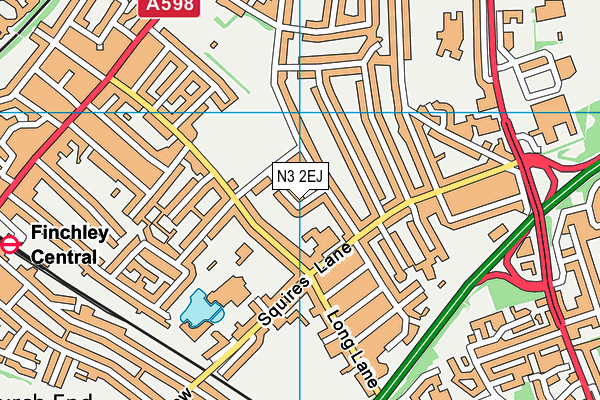 N3 2EJ map - OS VectorMap District (Ordnance Survey) N3 2EJ map - OS VectorMap District (Ordnance Survey)