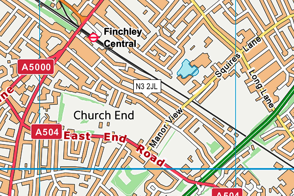 N3 2JL map - OS VectorMap District (Ordnance Survey) N3 2JL map - OS VectorMap District (Ordnance Survey)