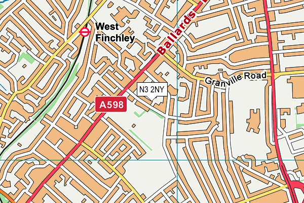 N3 2NY map - OS VectorMap District (Ordnance Survey) N3 2NY map - OS VectorMap District (Ordnance Survey)