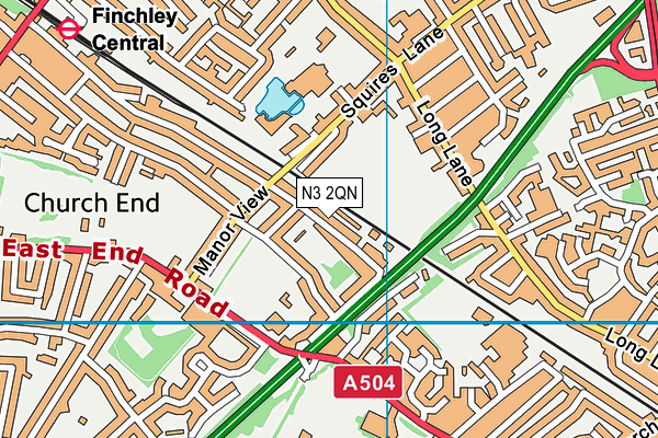 N3 2QN map - OS VectorMap District (Ordnance Survey) N3 2QN map - OS VectorMap District (Ordnance Survey)