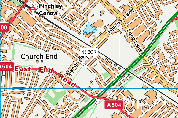 N3 2QR map - OS VectorMap District (Ordnance Survey) N3 2QR map - OS VectorMap District (Ordnance Survey)