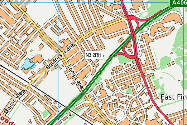 N3 2RH map - OS VectorMap District (Ordnance Survey) N3 2RH map - OS VectorMap District (Ordnance Survey)