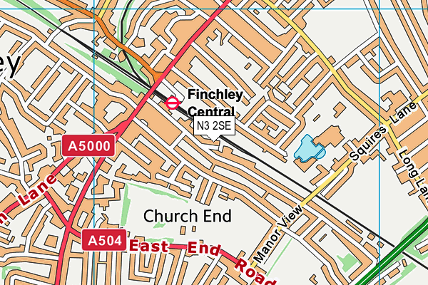 N3 2SE map - OS VectorMap District (Ordnance Survey)