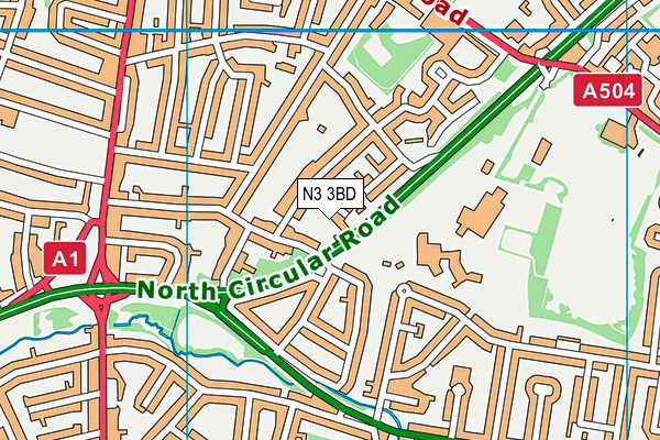 N3 3BD map - OS VectorMap District (Ordnance Survey) N3 3BD map - OS VectorMap District (Ordnance Survey)