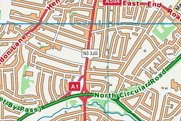 N3 3JG map - OS VectorMap District (Ordnance Survey) N3 3JG map - OS VectorMap District (Ordnance Survey)