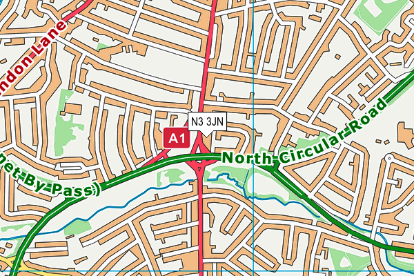 N3 3JN map - OS VectorMap District (Ordnance Survey) N3 3JN map - OS VectorMap District (Ordnance Survey)