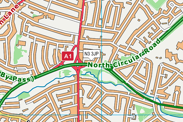 N3 3JP map - OS VectorMap District (Ordnance Survey)