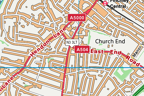 N3 3LT map - OS VectorMap District (Ordnance Survey) N3 3LT map - OS VectorMap District (Ordnance Survey)