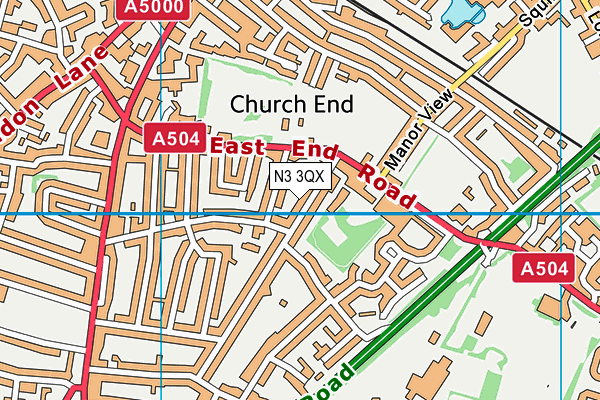 N3 3QX map - OS VectorMap District (Ordnance Survey) N3 3QX map - OS VectorMap District (Ordnance Survey)