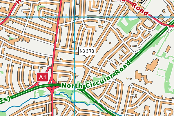 N3 3RB map - OS VectorMap District (Ordnance Survey) N3 3RB map - OS VectorMap District (Ordnance Survey)