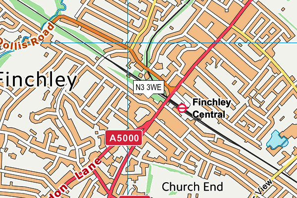 N3 3WE map - OS VectorMap District (Ordnance Survey) N3 3WE map - OS VectorMap District (Ordnance Survey)