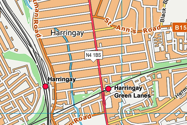 N4 1BS map - OS VectorMap District (Ordnance Survey) N4 1BS map - OS VectorMap District (Ordnance Survey)