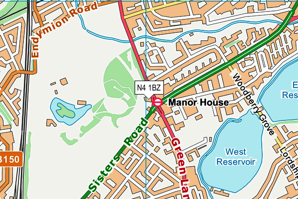 N4 1BZ map - OS VectorMap District (Ordnance Survey) N4 1BZ map - OS VectorMap District (Ordnance Survey)
