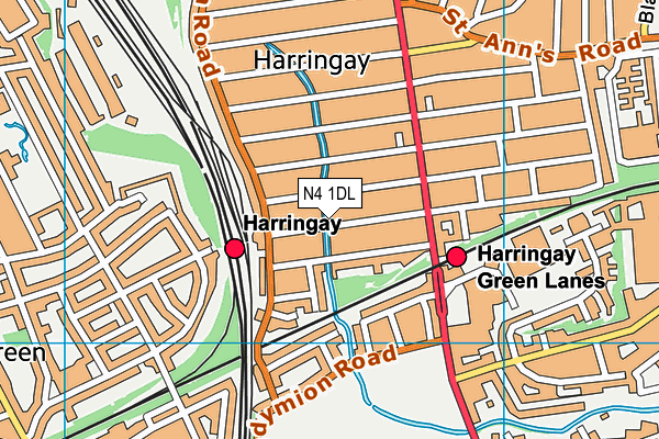 N4 1DL map - OS VectorMap District (Ordnance Survey) N4 1DL map - OS VectorMap District (Ordnance Survey)
