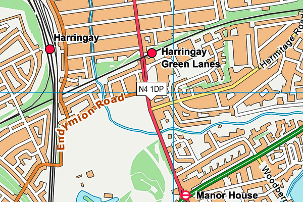 N4 1DP map - OS VectorMap District (Ordnance Survey)