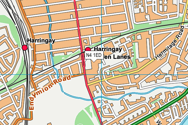 N4 1ED map - OS VectorMap District (Ordnance Survey) N4 1ED map - OS VectorMap District (Ordnance Survey)