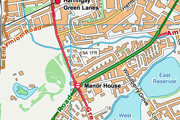 N4 1FR map - OS VectorMap District (Ordnance Survey) N4 1FR map - OS VectorMap District (Ordnance Survey)