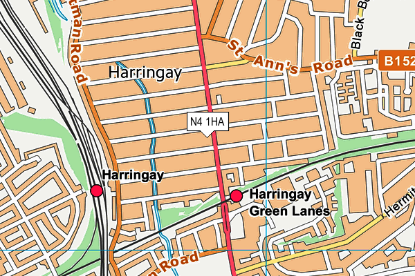 N4 1HA map - OS VectorMap District (Ordnance Survey)